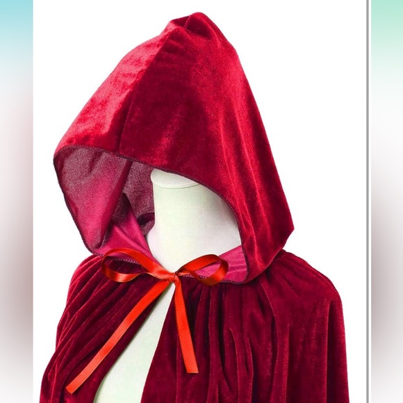Red Hooded Cloak/Cape - Picture 4 of 7